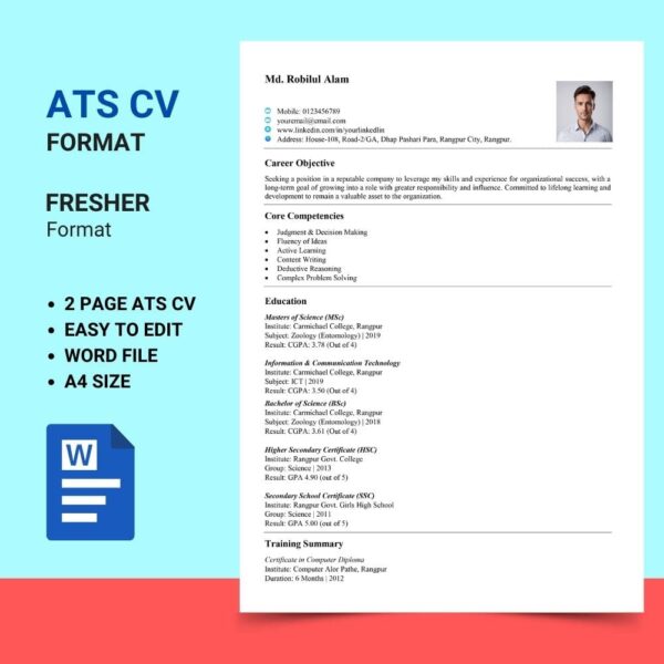 ATS CV Format (fresher)